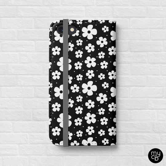 Black Daisies Wallet Phone Case