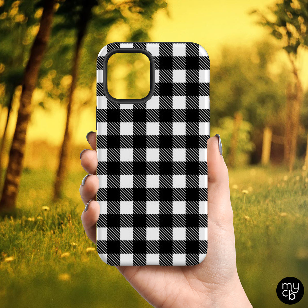 Black Gingham MagSafe Phone Case