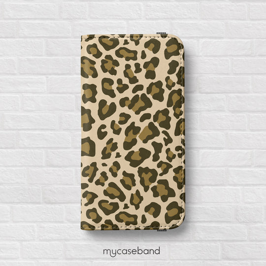 Cheetah Initials Wallet Phone Case