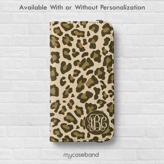 Cheetah Initials Wallet Phone Case