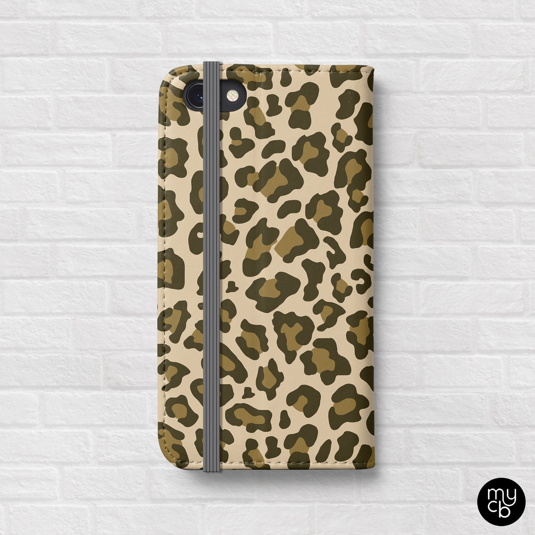 Cheetah Initials Wallet Phone Case