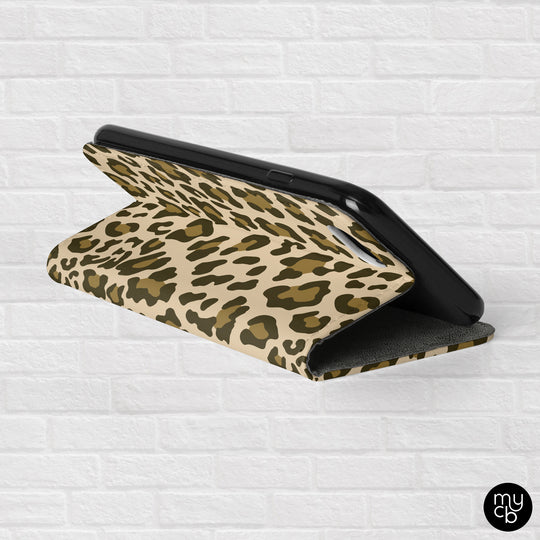 Cheetah Initials Wallet Phone Case