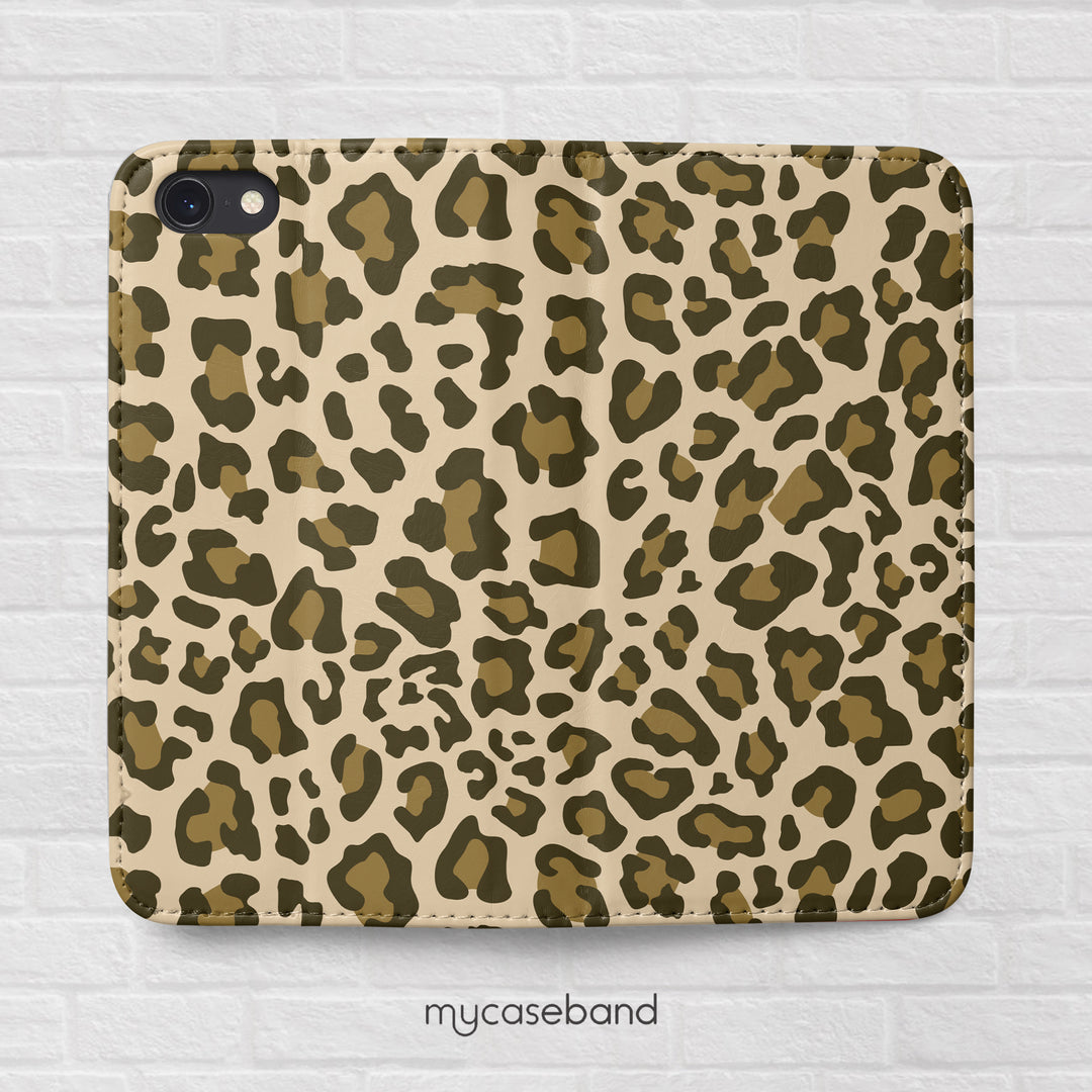 Cheetah Initials Wallet Phone Case