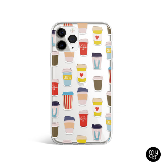 Coffee Cups Clear Phone Case