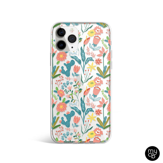 Floral Doodle Clear Phone Case