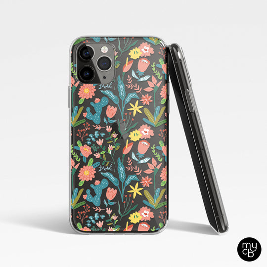 Floral Doodle Clear Phone Case