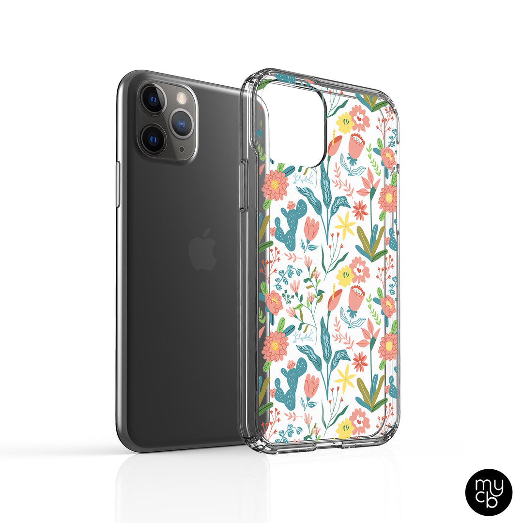 Floral Doodle Clear Phone Case