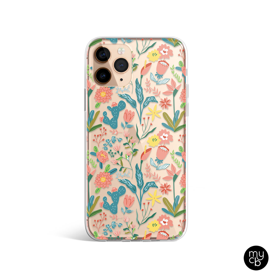 Floral Doodle Clear Phone Case