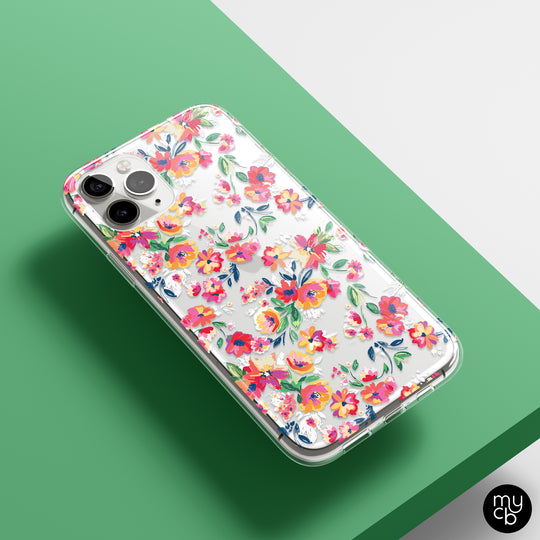 Floral Abstract Clear Phone Case