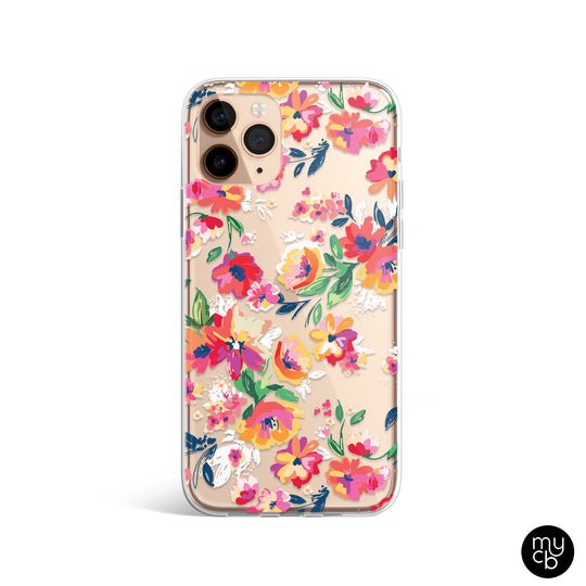 Floral Abstract Clear Phone Case