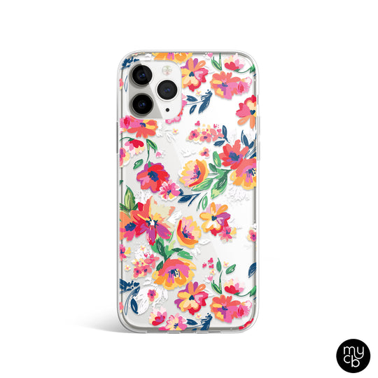 Floral Abstract Clear Phone Case