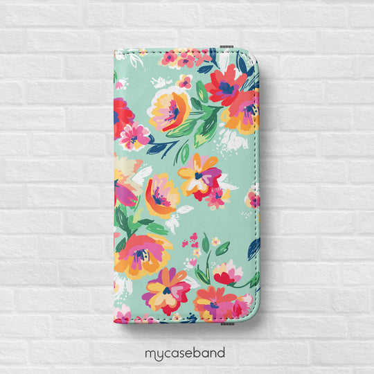 Watercolor Floral Wallet Phone Case