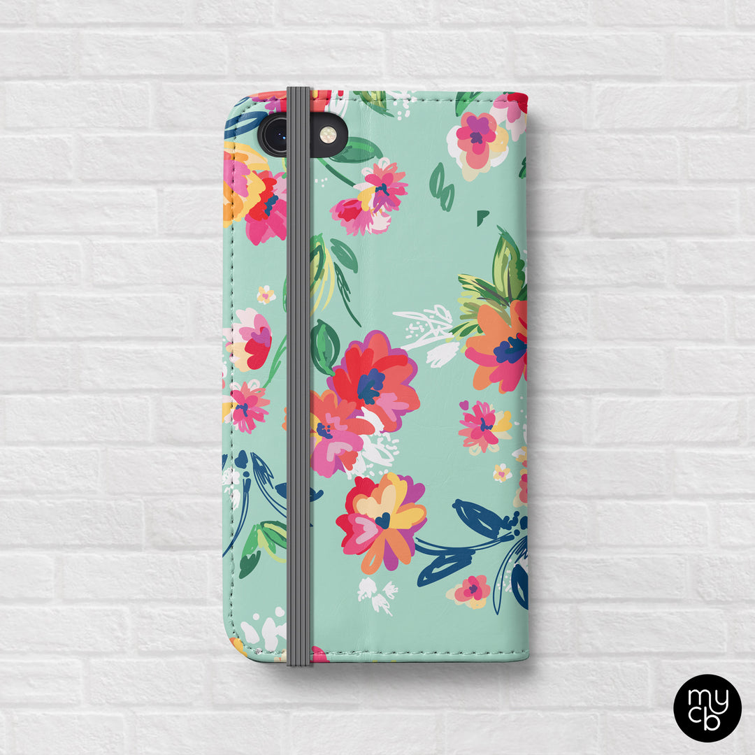 Watercolor Floral Wallet Phone Case