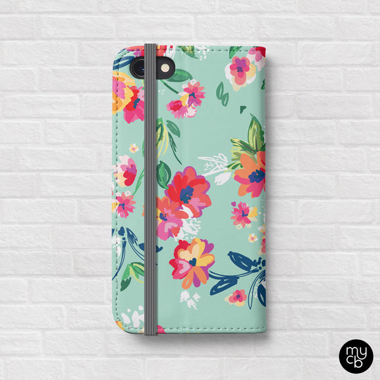 Watercolor Floral Wallet Phone Case