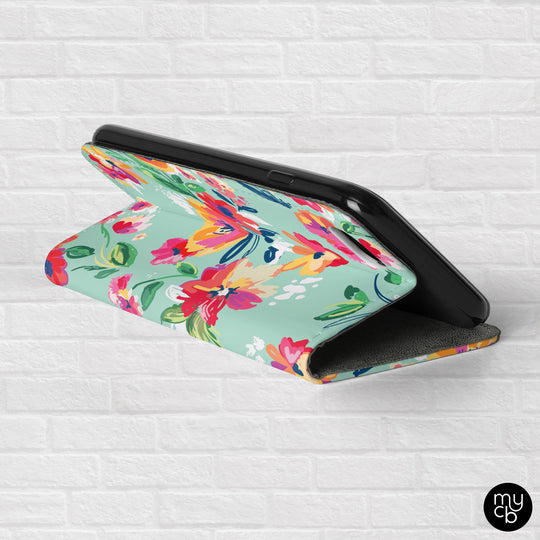 Watercolor Floral Wallet Phone Case