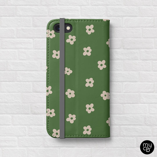 Green Daisies Wallet Phone Case