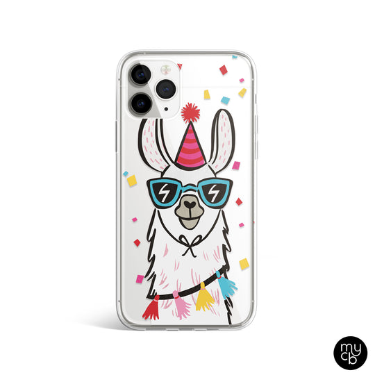 Birthday Llama Clear Phone Case