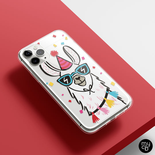 Birthday Llama Clear Phone Case