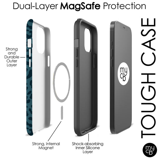 Navy Leopard MagSafe Phone Case