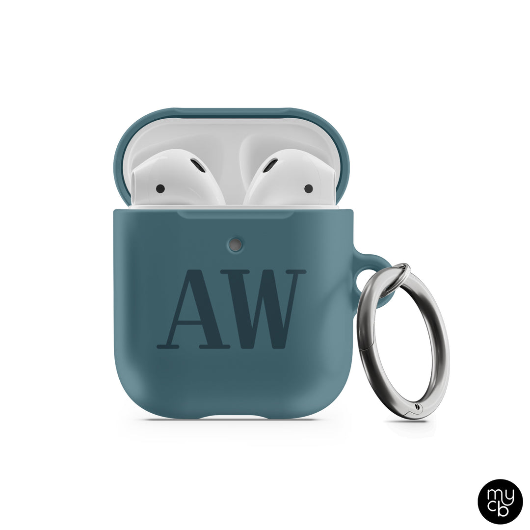 Navy Initials AirPods Case