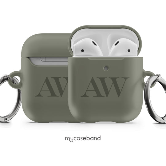 Olive Initials AirPods Case