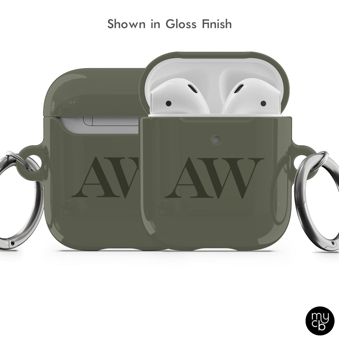 Olive Initials AirPods Case