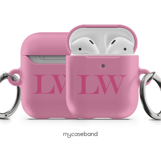 Pink Initials AirPods Case