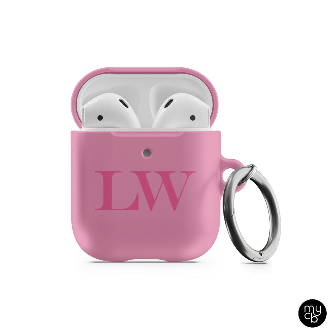 Pink Initials AirPods Case