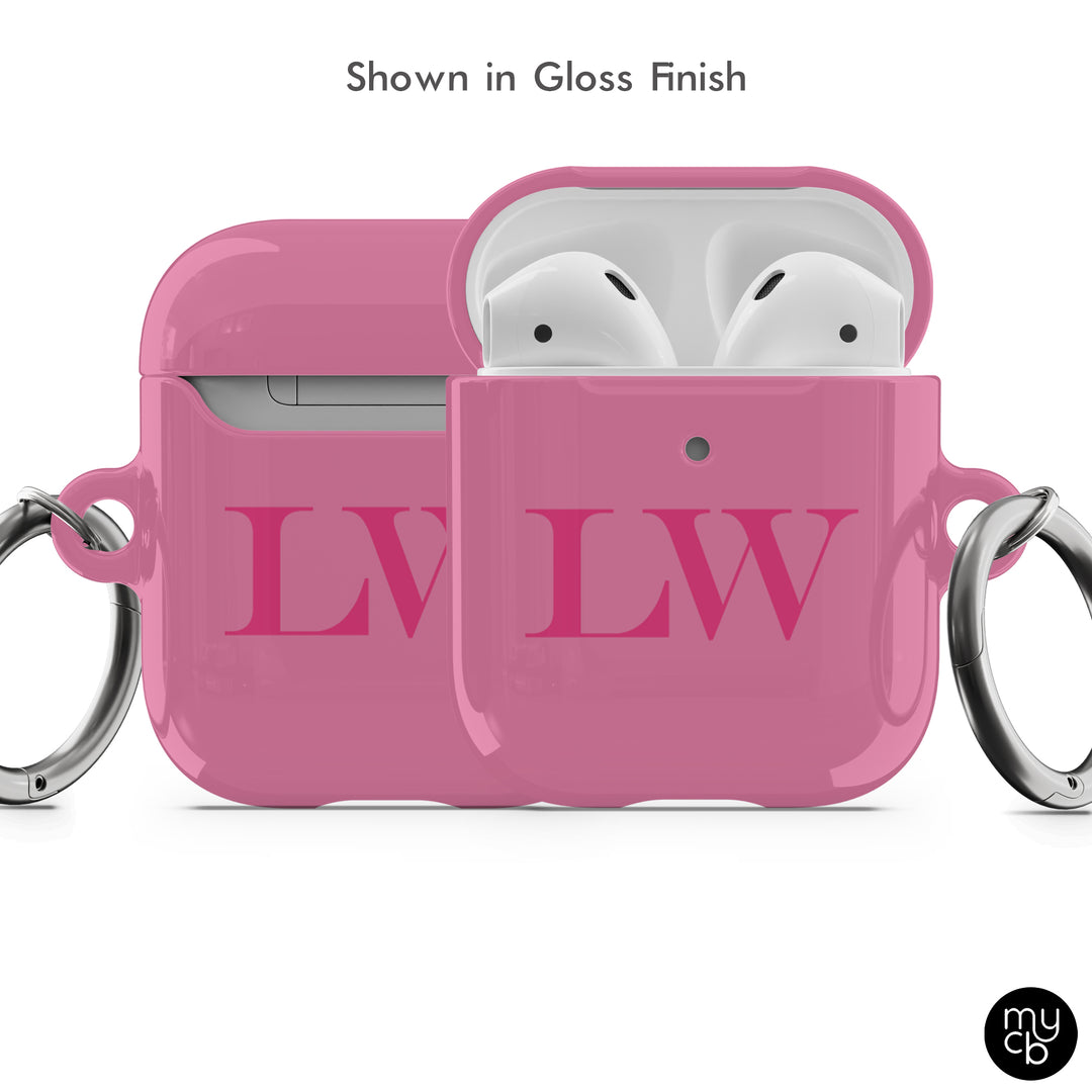 Pink Initials AirPods Case