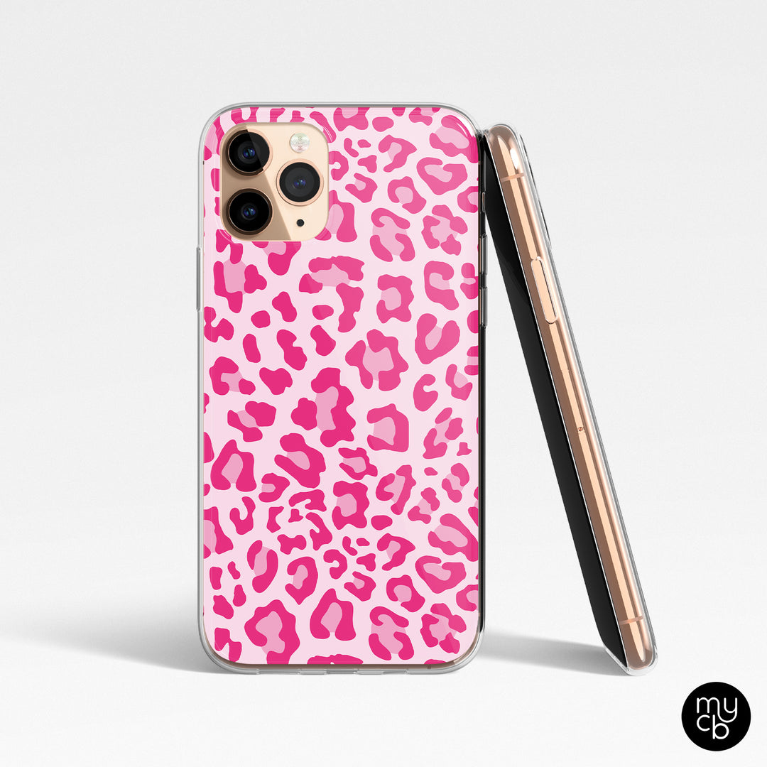 Pink Cheetah Clear Phone Case