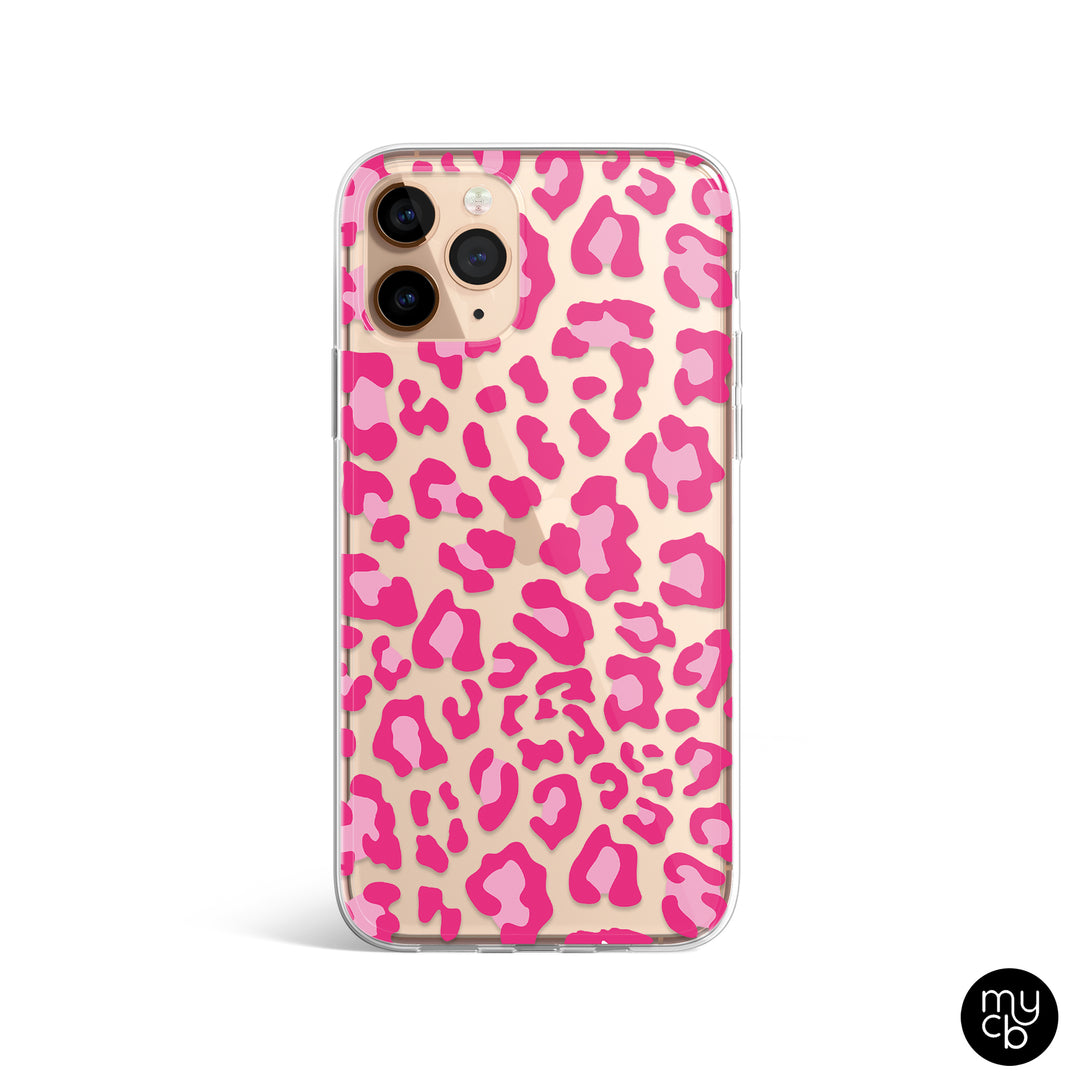 Pink Cheetah Clear Phone Case