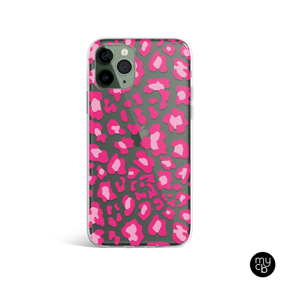 Pink Cheetah Clear Phone Case