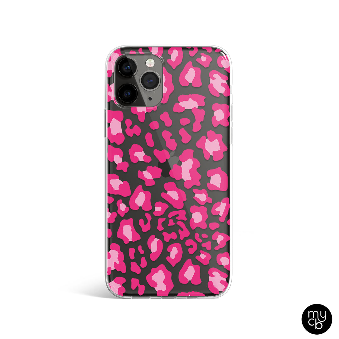 Pink Cheetah Clear Phone Case