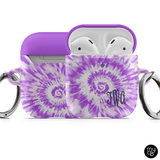 Purple Tie Dye AirPods Case