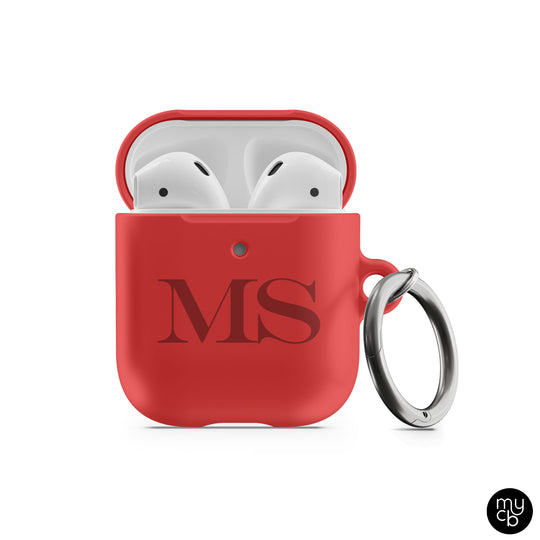 Red Initials AirPods Case