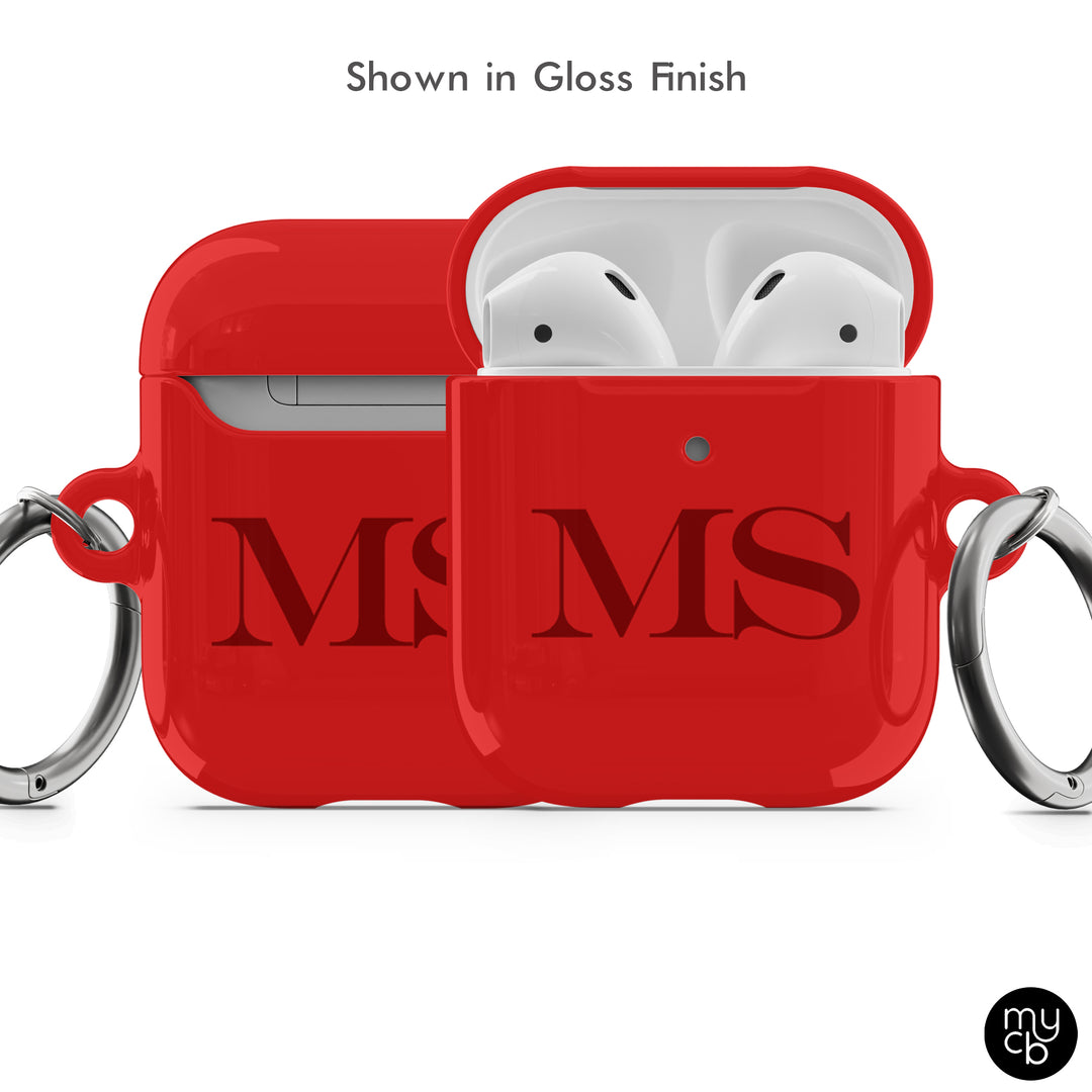 Red Initials AirPods Case