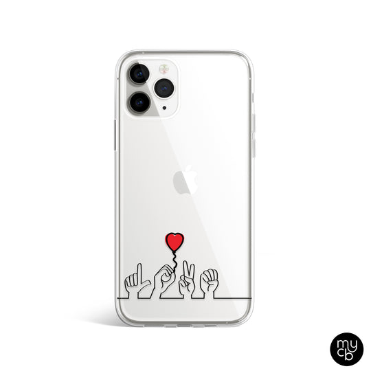 Sign Language Love Clear Phone Case