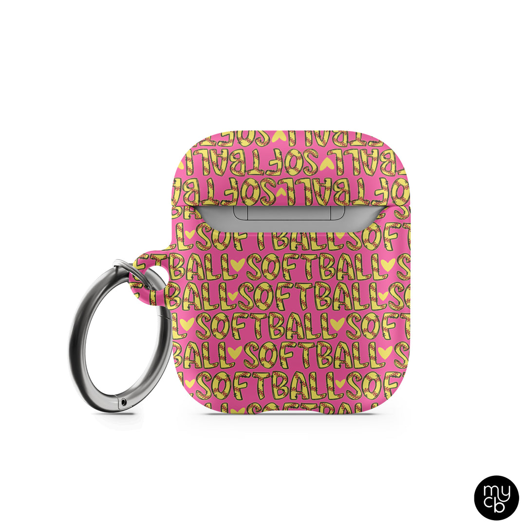 Softball Love Pink AirPods Case