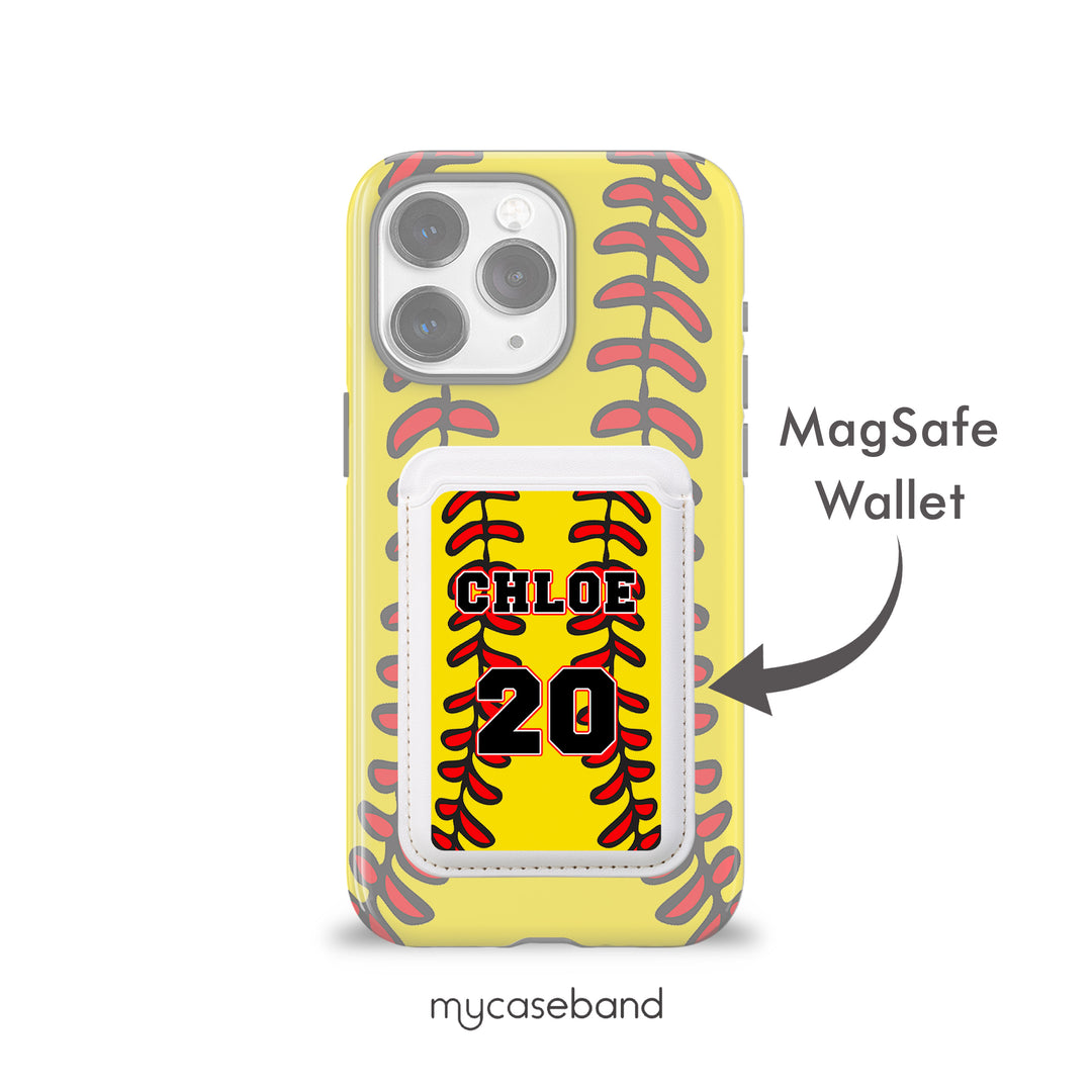 Softball MagSafe Wallet