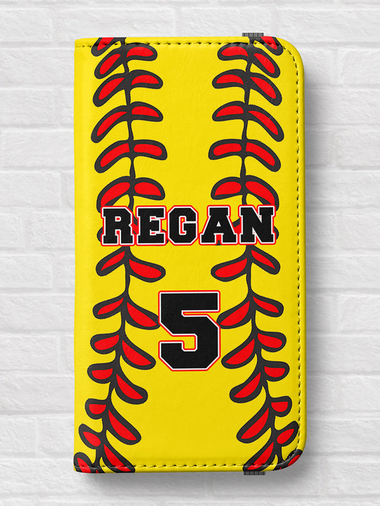 Softball Wallet Phone Case