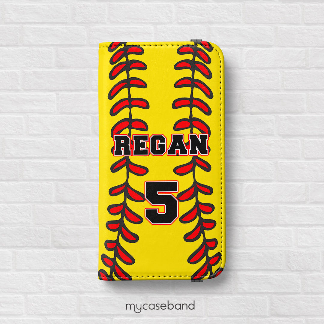 Softball Wallet Phone Case