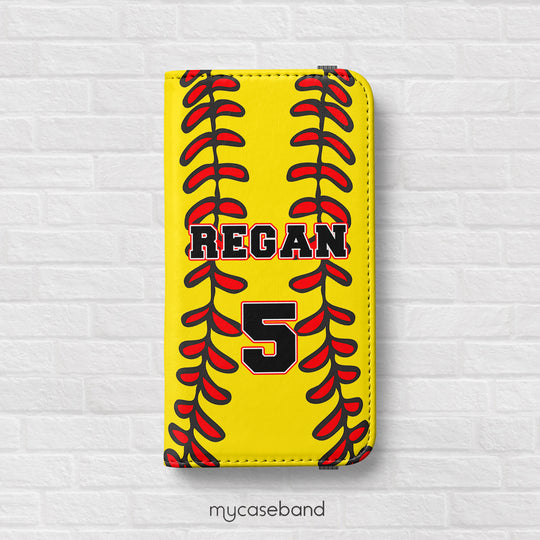 Softball Wallet Phone Case