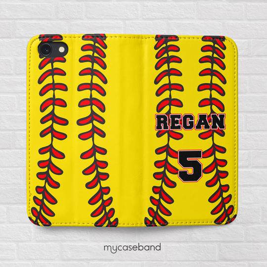 Softball Wallet Phone Case