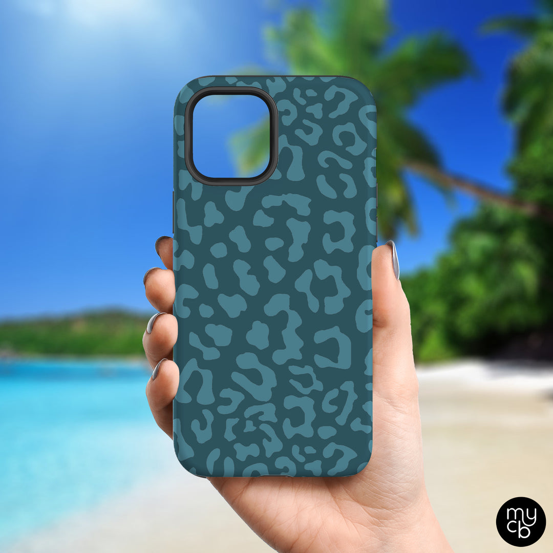 Teal Leopard MagSafe Phone Case