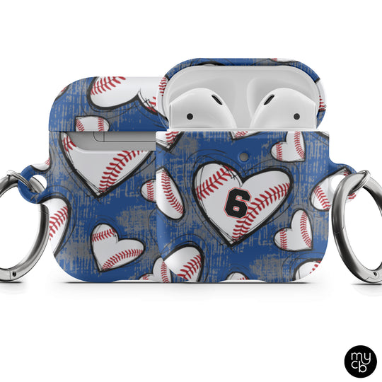 Sketchy Baseball Blue AirPods Case