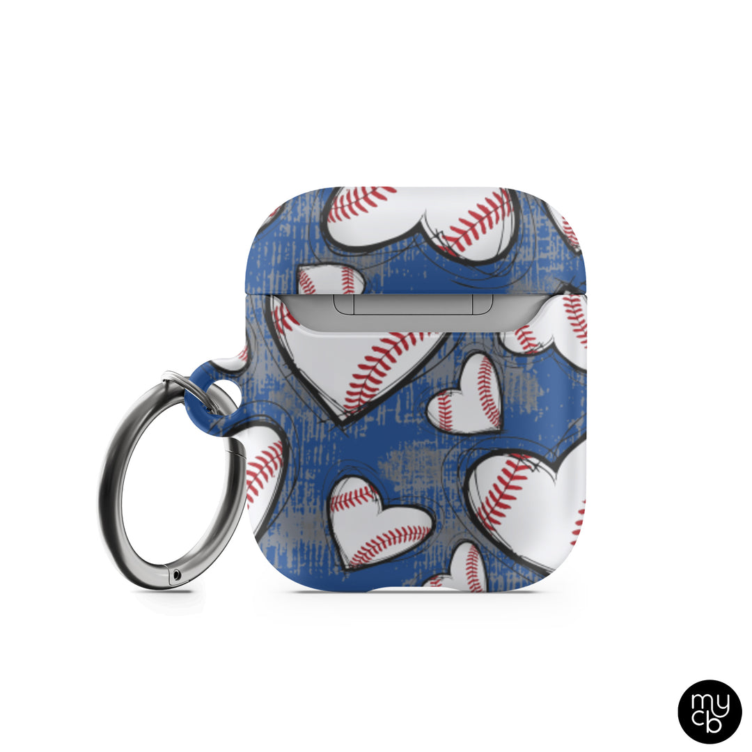 Sketchy Baseball Blue AirPods Case