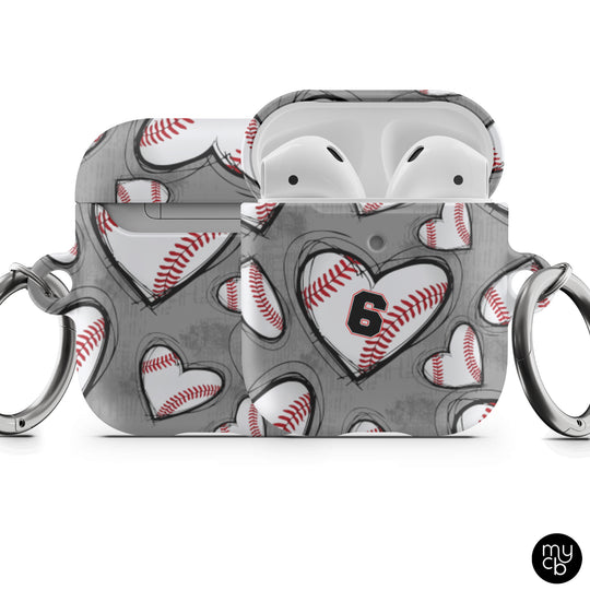 Sketchy Baseball Gray AirPods Case