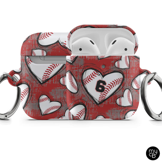 Sketchy Baseball Red AirPods Case