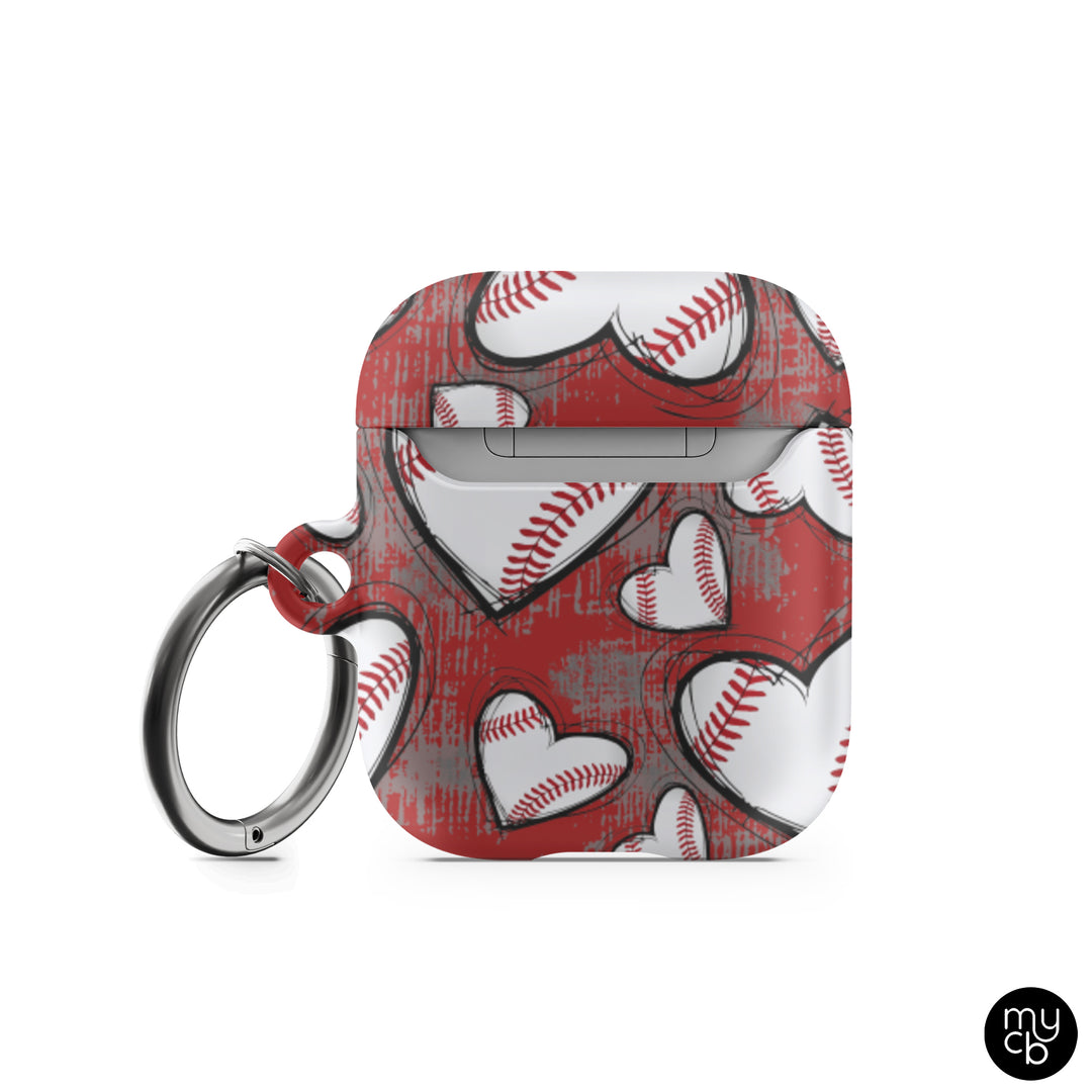 Sketchy Baseball Red AirPods Case