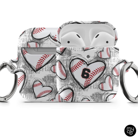 Sketchy Baseball White AirPods Case